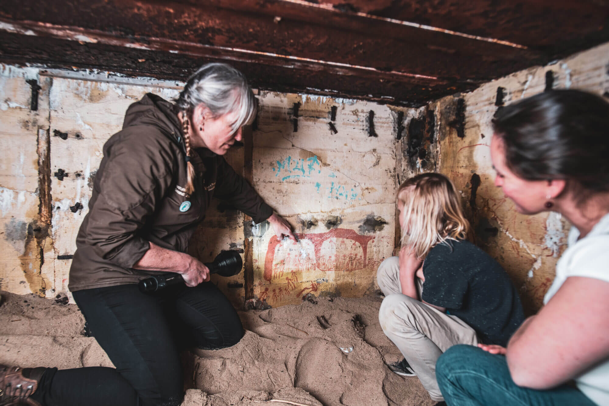 Image of children on a bunker tour