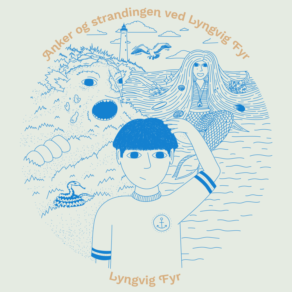 Illustration of the boy starring in a Nature Adventure by Lyngvig Fyr.