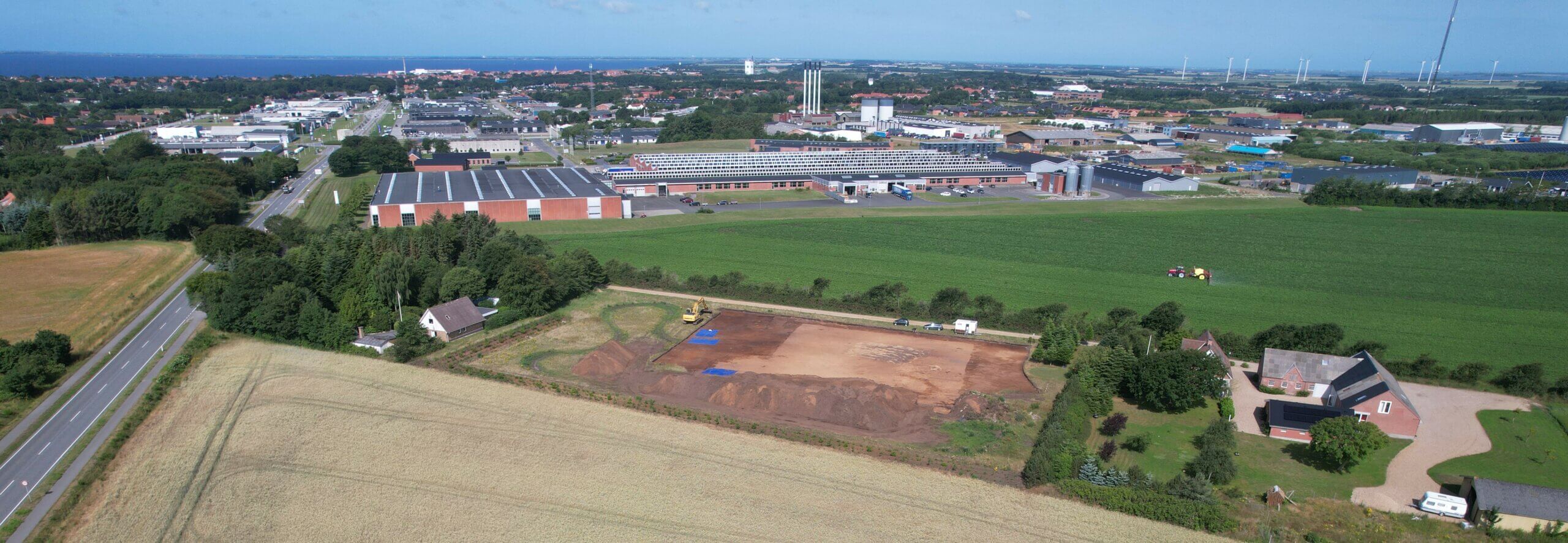 Luftfoto af arkæologisk udgravning ved Ringkøbing